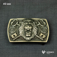 Пряжка для ремня 40 мм. "Царь - лев". Нейзильбер Пряжка для ремня 40 мм. "Царь - лев". Нейзильбер