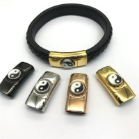 Замок 12х6 мм для плоских браслетов Сталь Инь - Ян Замок 12х6 мм для плоских браслетов Сталь Инь - Ян