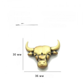 Кончо для кожаных изделий 30 мм Бык Латунь