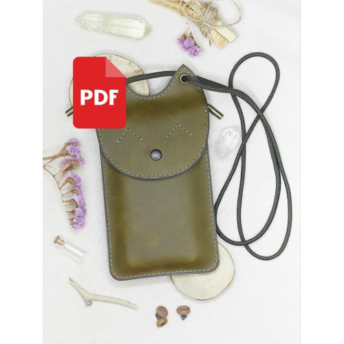 PDF выкройка. Сумочка для смартфона Кошка