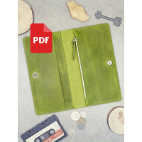 PDF выкройка. Лонгер с монетницей, карманами для купюр и документов PDF выкройка. Лонгер с монетницей, карманами для купюр и документов