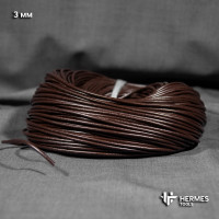 Шнур кожаный. Коричневый. 3 мм. 1 метр Шнур кожаный. Коричневый. 3 мм. 1 метр