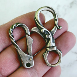 Карабин-брелок декоративный, 10*54мм, мельхиор