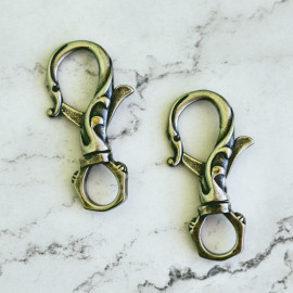 Карабин-брелок декоративный, 10*54мм, мельхиор