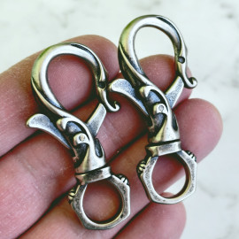 Карабин-брелок декоративный, 10*54мм, мельхиор