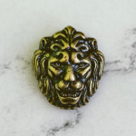Кончо "Голова льва", 25х29мм, латунь, винтаж
