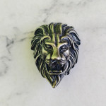 Рельефное кончо #19 «Голова Льва», 32*25мм, мельхиор