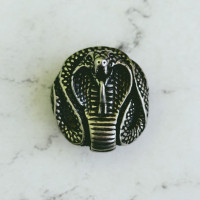 Рельефное кончо #13 «Кобра», 21,5*23мм, мельхиор