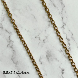 Цепь латунная 7х9х1,6мм, 10см, тип 2 (якорная)