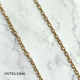 Цепь латунная 7х9х1,6мм, 10см, тип 2 (якорная)