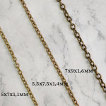 Цепь латунная 7х9х1,6мм, 10см, тип 2 (якорная)