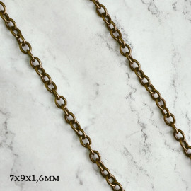 Цепь латунная 7х9х1,6мм, 10см, тип 2 (якорная)