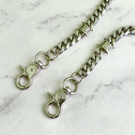 Цепочка "Колючая проволока", нержавейка-никель, 65см