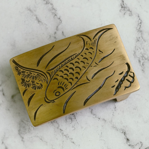 Пряжка декоративная #44 "Золотая рыбка", 40мм, латунь Пряжка декоративная #44 "Золотая рыбка", 40мм, латунь