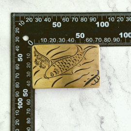 Пряжка декоративная #44 "Золотая рыбка", 40мм, латунь