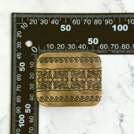 Пряжка декоративная #54 "Узоры", 40мм, латунь