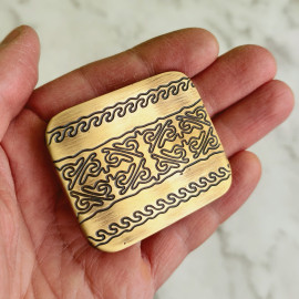 Пряжка декоративная #54 "Узоры", 40мм, латунь