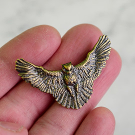 Кончо "Сова", 32х47.5мм, латунь