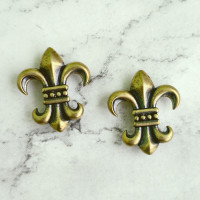 Кончо "Геральдическая лилия, большая" 27х32мм, латунь, тип 1