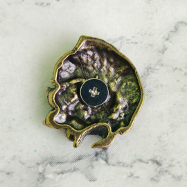 Рельефное кончо #20 «Золотая рыбка», 31х33мм, латунь