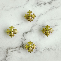 Кончо-винт #12, латунь, длина ножки 5мм, 15х15мм