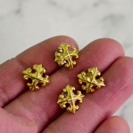 Кончо-винт #12, латунь, длина ножки 5мм, 15х15мм