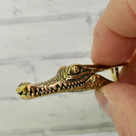 Брелок "Крокодил", 55х12мм, латунь