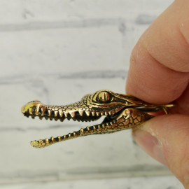 Брелок "Крокодил", 55х12мм, латунь