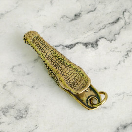 Брелок "Крокодил", 55х12мм, латунь