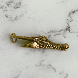 Брелок "Крокодил", 55х12мм, латунь