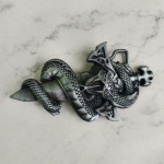 Пряжка декоративная "Меч и змея", до 43мм, металл, никель