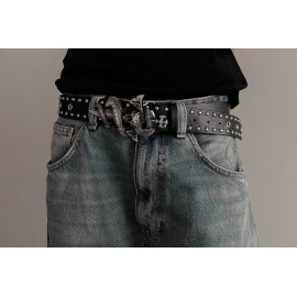 Пряжка декоративная "Меч и змея", до 43мм, металл, никель