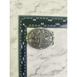 Пряжка декоративная "Крест", 40мм, металл, никель