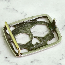 Пряжка декоративная #70 "Череп", 39мм, мельхиор