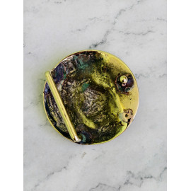 Пряжка декоративная #71 "Лев", 39мм, круглая, латунь