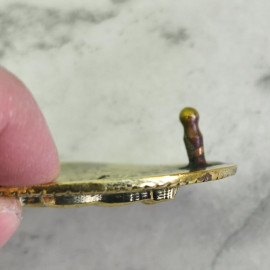 Пряжка декоративная #73 "Лошадь в подкове", 38,5мм, латунь