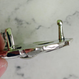 Пряжка декоративная #67 "Круглый крест", мельхиор, 38мм