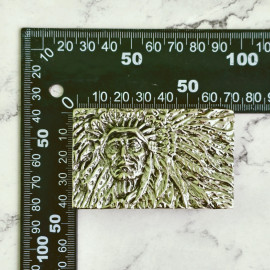 Пряжка декоративная #68 "Индеец", 40мм, мельхиор