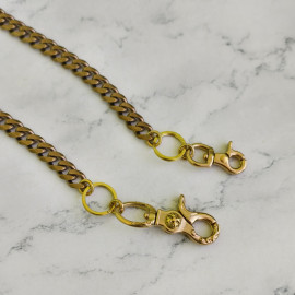 Цепь кошельковая 11мм, карабин-карабин, 53см, латунь, тип 4