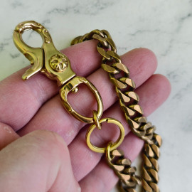 Цепь кошельковая 11мм, карабин-карабин, 53см, латунь, тип 4