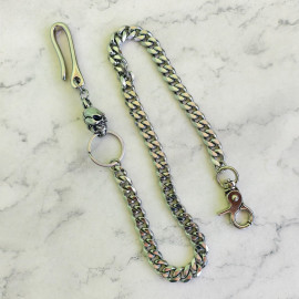 Цепочка панцирная, 10мм, череп Angry Skull, нержавейка, тип 13