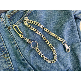 Цепочка панцирная, 10мм, череп Angry Skull, нержавейка, тип 13