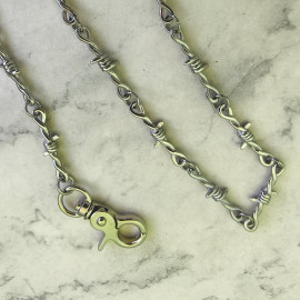 Цепочка "Колючая проволока", нержавейка, два карабина