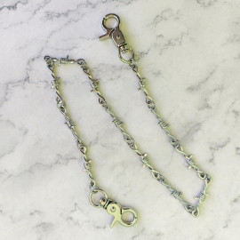 Цепочка "Колючая проволока", нержавейка, два карабина