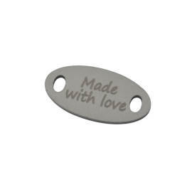 Бирка овальная "Made with love" 16x8мм (10шт)