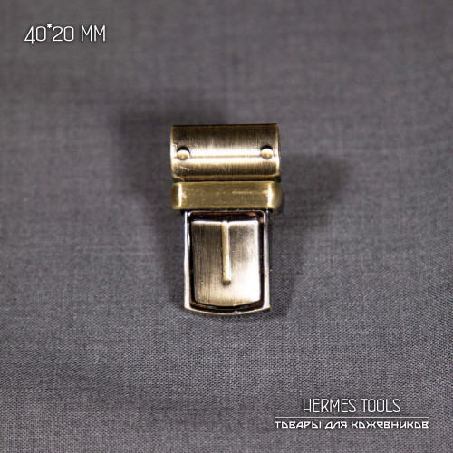 Замок портфельный прямоугольный. 20 мм. Антик Замок портфельный прямоугольный. 20 мм. Антик