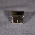 Замок портфельный квадрат. 33 мм. Никель