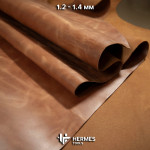 Кожа 1.2-1.4 мм. Рыжая. 40 дм². С восковой отделкой