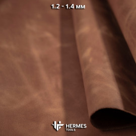 Кожа 1.2-1.4 мм. Рыжая. 40 дм². С восковой отделкой