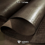 Кожа 1.2-1.4 мм "Кайман". 40 дм². Тёмно-коричневый